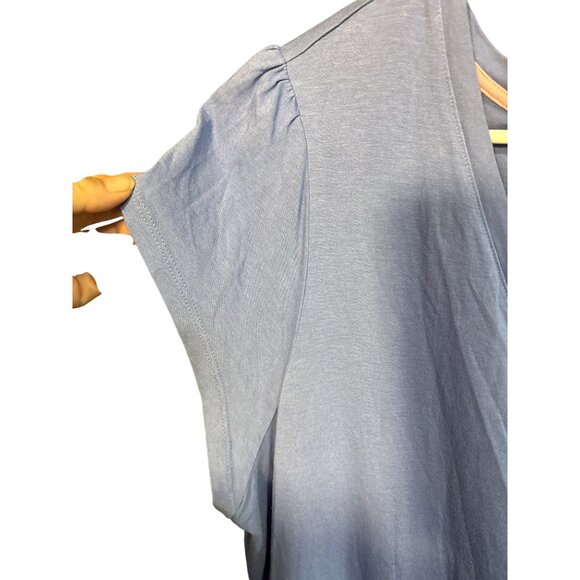 Boden Womens Light Blue Short Sleeve Top US 18 V-Neck Soft Lightweight Casual - Picture 2 of 4